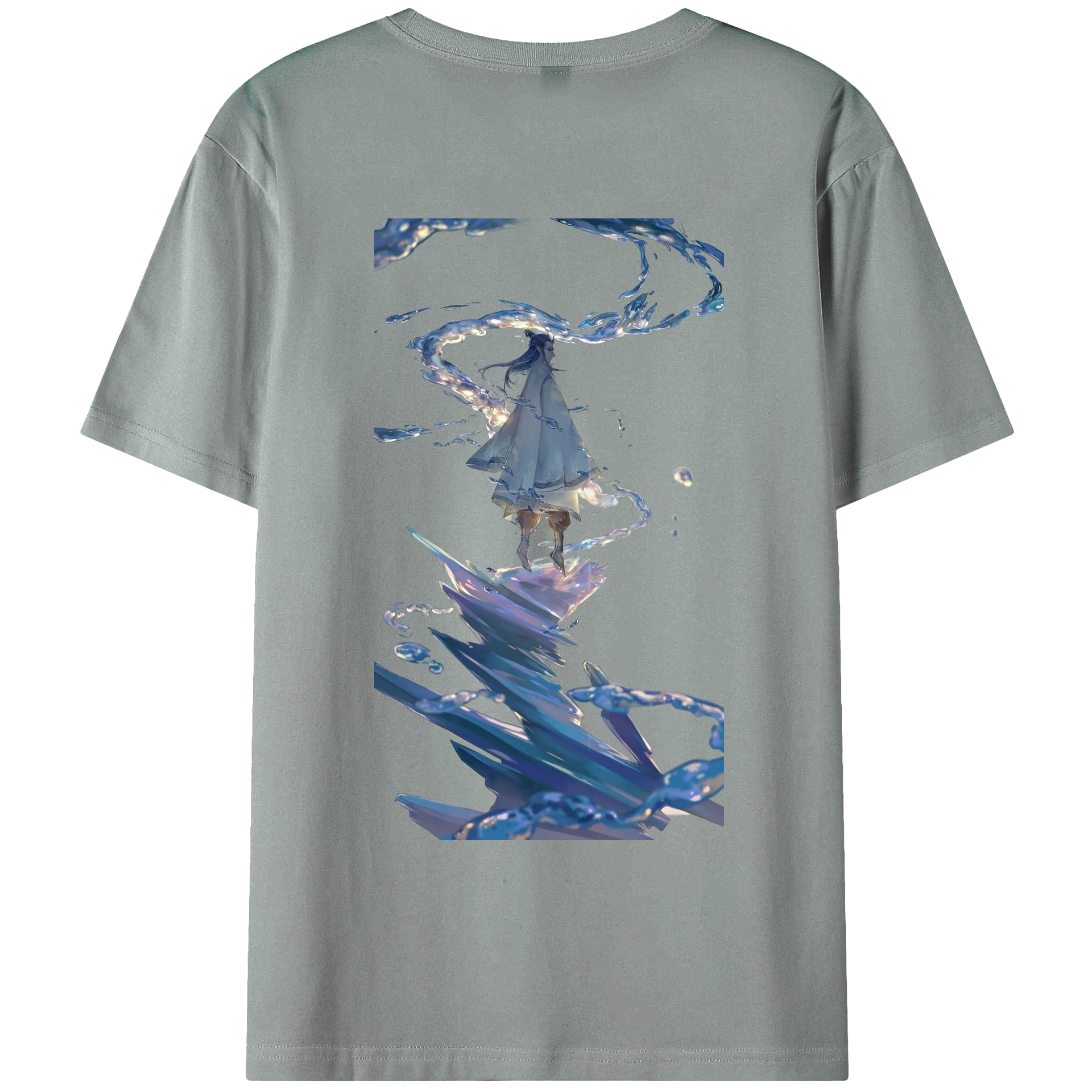 （画像用） Ne Zha 2 ナタ 魔童の大暴れ 綿100％ メンズ半袖Tシャツ（バックプリント） 通気性